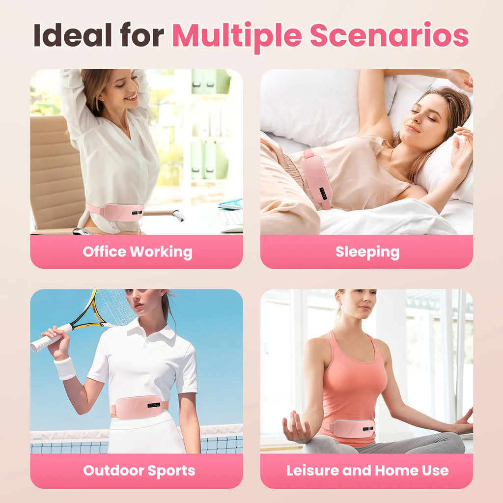 Menstrual Heating Pad Smart Uterus Warmer Belt, Cordless Heating Pad, Electric Waist Belt, Waist-Vibrating Abdominal Massager Vibration Massage Warm Palace Lumbar Body Care Machine Pad and Vibrating Massager Heat Rechargable Cramps Shurt