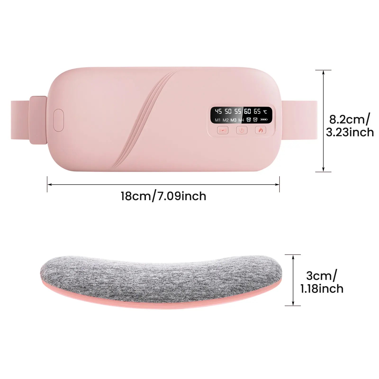 Menstrual Heating Pad Smart Uterus Warmer Belt, Cordless Heating Pad, Electric Waist Belt, Waist-Vibrating Abdominal Massager Vibration Massage Warm Palace Lumbar Body Care Machine Pad and Vibrating Massager Heat Rechargable Cramps Shurt