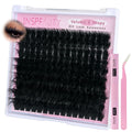 Lash Clusters Kit 200D Thick Lash Clusters Eyelash Extension Kit 12-20Mm Individual Lashes Kit with Lash Bond and Seal, Lash Tweezers for DIY Lashes Extension by INSPEAUTY